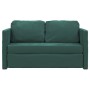 Sofá cama de suelo 2 en 1 terciopelo verde oscuro 122x204x55 cm