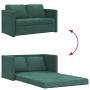 Sofá cama de suelo 2 en 1 terciopelo verde oscuro 122x204x55 cm