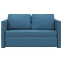 Sofá cama de suelo 2 en 1 terciopelo azul 122x204x55 cm
