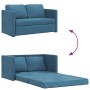 Sofá cama de suelo 2 en 1 terciopelo azul 122x204x55 cm