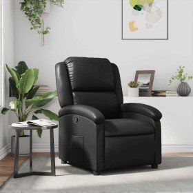 Sillón reclinable de cuero sintético negro Sillón reclinable de cuero sintético negro