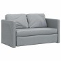Sofá cama de suelo 2 en 1 tela gris claro 112x174x55 cm