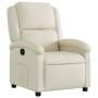 Sillón reclinable de cuero sintético crema