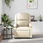 Sillón reclinable de cuero sintético crema