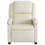 Sillón reclinable de cuero sintético crema