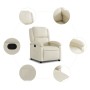 Sillón reclinable de cuero sintético crema