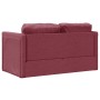 Sofá cama de suelo 2 en 1 tela rojo tinto 112x174x55 cm