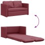 Sofá cama de suelo 2 en 1 tela rojo tinto 112x174x55 cm