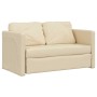 Sofá cama de suelo 2 en 1 tela crema 112x174x55 cm