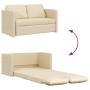 Sofá cama de suelo 2 en 1 tela crema 112x174x55 cm