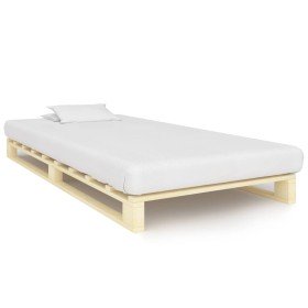 Estructura cama palets sin colchón madera maciza pino 90x200 cm Estructura cama palets sin colchón madera maciza pino 90x200 cm