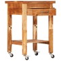 Carrito de cocina madera maciza de acacia 55x55x89 cm