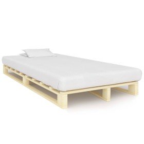 Estructura cama palets sin colchón madera maciza pino 120x200cm en Camas y somieres | Comprar online en Foro24