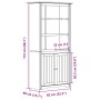 Librería BODO madera maciza de pino gris 82x40x173 cm