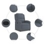 Sillón reclinable de terciopelo gris oscuro en Sillones | Comprar online en Foro24