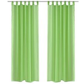 2 Cortinas verdes transparentes 140 x 175 cm
