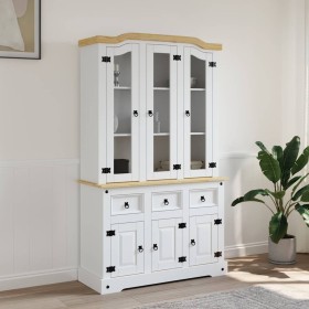 Aparador Corona madera maciza pino mexicano blanco 112x43x196cm