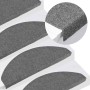 Alfombrillas autoadhesivas escalera 10 uds gris 65x22,5x3,5 cm