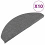 Alfombrillas autoadhesivas escalera 10 uds gris 65x22,5x3,5 cm