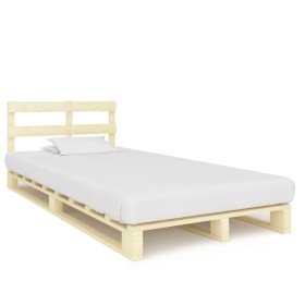 Estructura cama palets sin colchón madera maciza pino 120x200cm Estructura cama palets sin colchón madera maciza pino 120x200cm