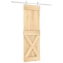 Schiebetür mit Beschlägen aus massivem Kiefernholz, 70 x 210 cm von vidaXL, Türen - Ref: Foro24-3203169, Preis: 179,47 €, Rab...