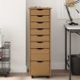 Cajonera con ruedas MOSS madera maciza pino marrón miel
