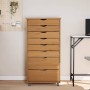 Cajonera con ruedas MOSS madera maciza pino marrón miel
