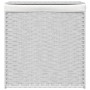 Cesto ropa sucia 2 secciones ratán sintético blanco 53x35x57 cm