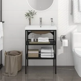 Bathroom structure with built-in black iron sink by vidaXL, bathroom vanities - Ref: Foro24-3101377, Price: 177,57 €, Discoun...