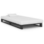 Estructura cama palets sin colchón madera maciza gris 100x200cm