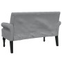Banco con respaldo tela gris claro 120x62x75,5 cm