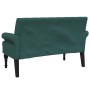 Banco con respaldo tela verde oscuro 120x62x75,5 cm