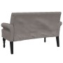 Banco con respaldo tela gris taupe 120x62x75,5 cm
