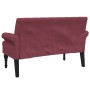 Banco con respaldo tela rojo tinto 120x62x75,5 cm