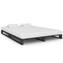 Estructura de cama de palets madera maciza pino gris 120x200 cm
