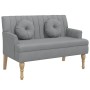 Banco con cojines tela gris claro 113x64,5x75,5 cm