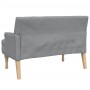 Banco con cojines tela gris claro 113x64,5x75,5 cm