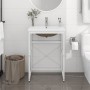 Estructura de baño con lavabo incorporado hierro blanco de vidaXL, Tocadores de baño - Ref: Foro24-3101386, Precio: 161,32 €,...