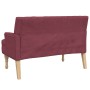 Banco con cojines tela rojo tinto 113x64,5x75,5 cm