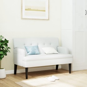 Banco con respaldo cuero sintético blanco 112x65,5x75 cm