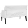 Banco con respaldo cuero sintético blanco 112x65,5x75 cm