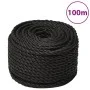 Black polypropylene work rope 10 mm 100 m by vidaXL, Ropes and metal cords - Ref: Foro24-153013, Price: 36,06 €, Discount: %