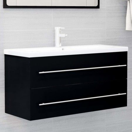 Möbelstück mit schwarzem Agglomerat-Waschbecken von vidaXL, Badezimmerwaschtische - Ref: Foro24-3099069, Preis: 328,95 €, Rab...