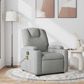 Sillón reclinable de masaje de tela gris claro en Sillones | Comprar online en Foro24