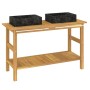 Solid teak wood bathroom vanity with black marble sinks by vidaXL, bathroom vanities - Ref: Foro24-3096577, Price: 444,05 €, ...