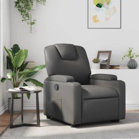 Sillón reclinable de cuero sintético gris Sillón reclinable de cuero sintético gris