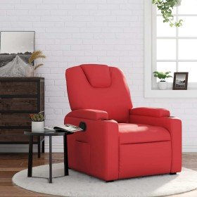 Sillón reclinable de cuero sintético rojo en Sillones | Comprar online en Foro24