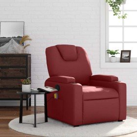 Sillón de masaje reclinable cuero sintético rojo tinto en Sillones | Comprar online en Foro24