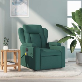 Sillón de masaje reclinable de tela verde oscuro Sillón de masaje reclinable de tela verde oscuro