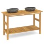 Tocador de baño con lavabos piedra de río madera maciza de teca by vidaXL, bathroom vanities - Ref: Foro24-3096583, Price: 37...